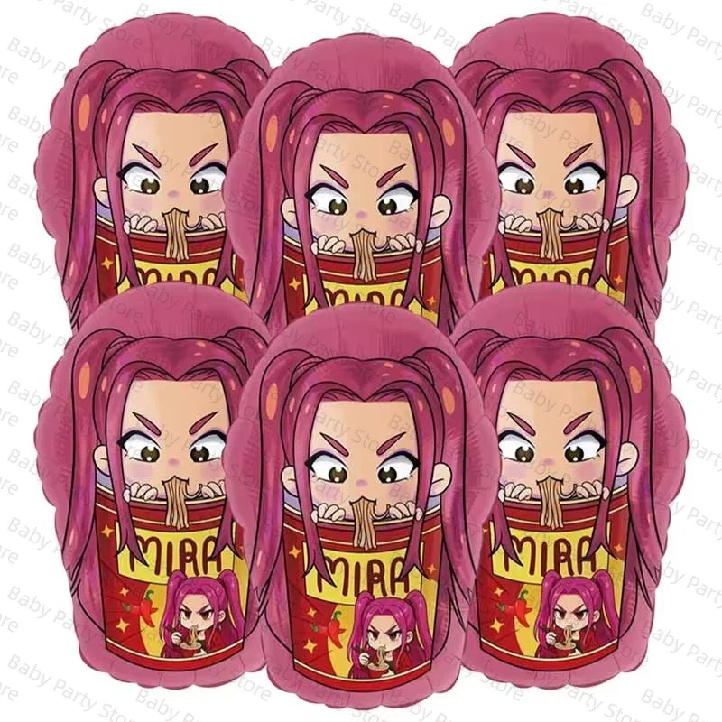 Ensemble de ballons en aluminium de 45 cm (18 pouces) sur le thème K-Pop Demon Hunter, style dessin animé, idéal pour une baby shower ou une fête d'anniversaire d'enfant
