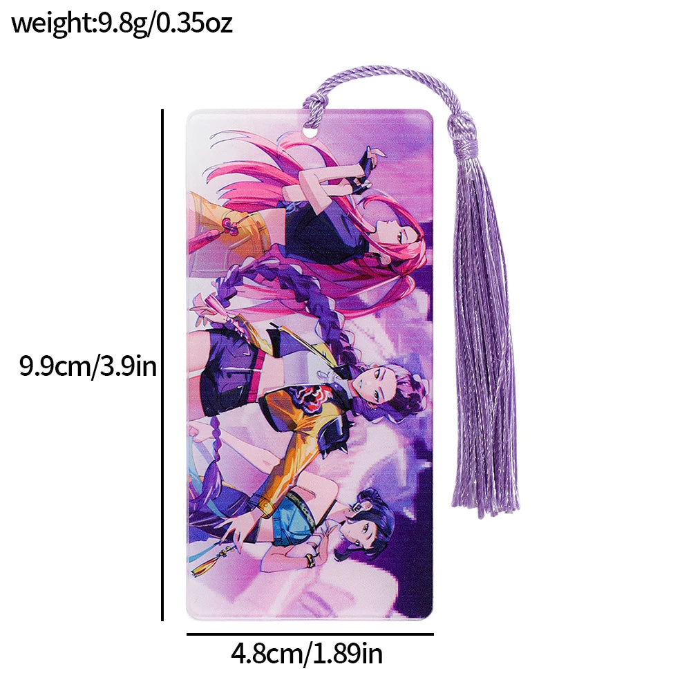 Marque-pages acryliques Kpop Demon Hunters - Accessoire de livre - Fournitures de lecture - Cadeau pour enseignants - Accessoires Kpop Demon Hunter - Papeterie mignonne