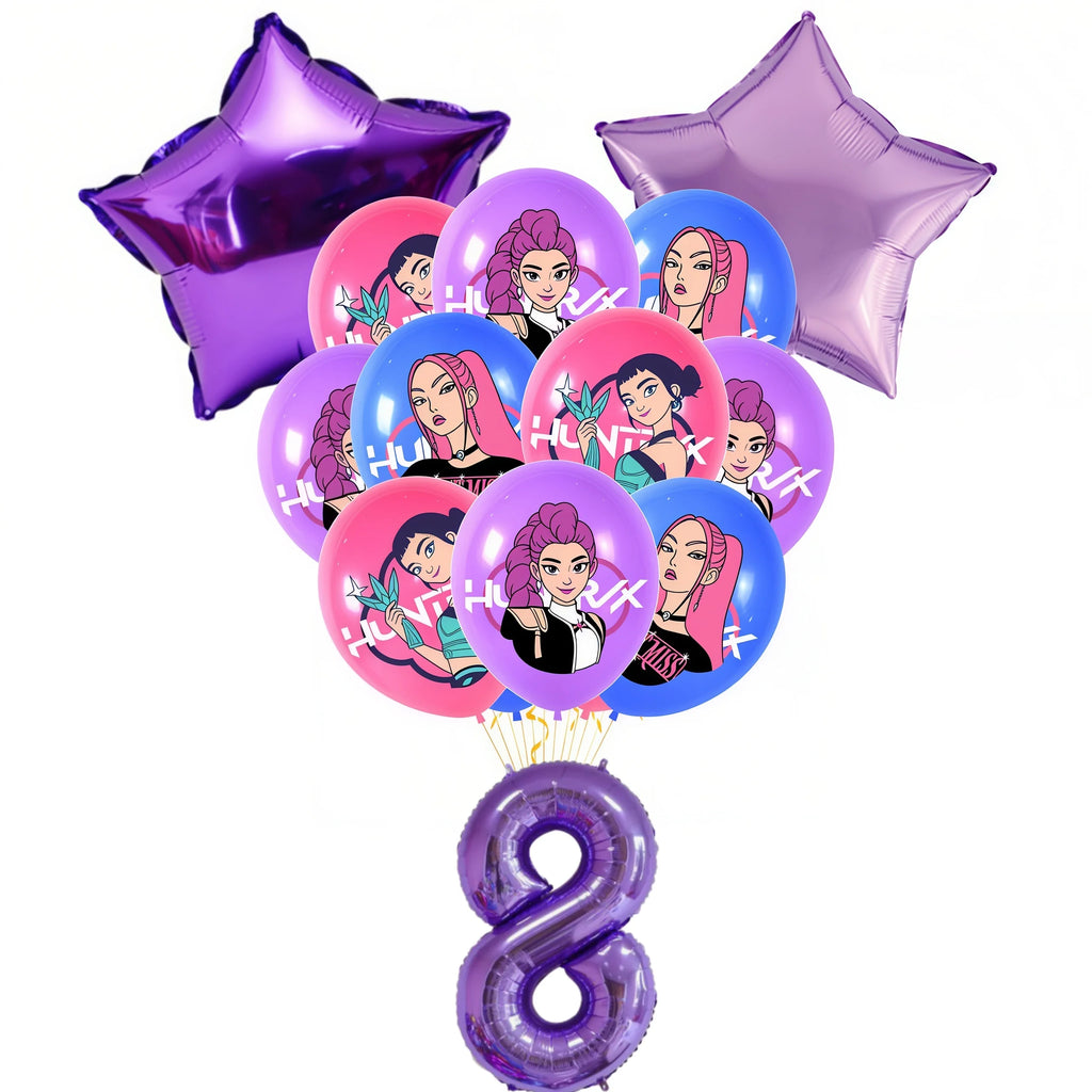 Décoration de fête d'anniversaire sur le thème des démons K-pop : ballons en aluminium Rumis, Globos, cadeaux pour enfants et filles, baby shower
