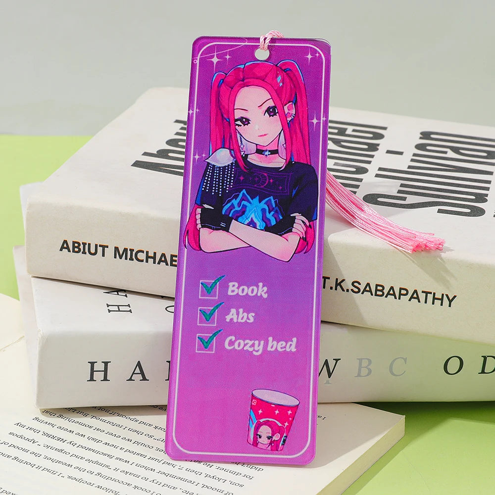 Marque-pages acryliques Kpop Demon Hunters - Accessoire de livre - Fournitures de lecture - Cadeau pour enseignants - Accessoires Kpop Demon Hunter - Papeterie mignonne