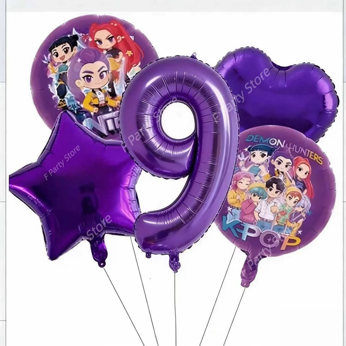 Décoration de fête d'anniversaire sur le thème des démons K-pop : ballons en aluminium Rumis, Globos, cadeaux pour enfants et filles, baby shower