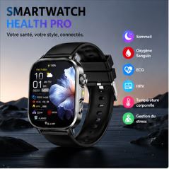SmartWatch Health Pro – Montre Connectée Santé ECG & Bluetooth